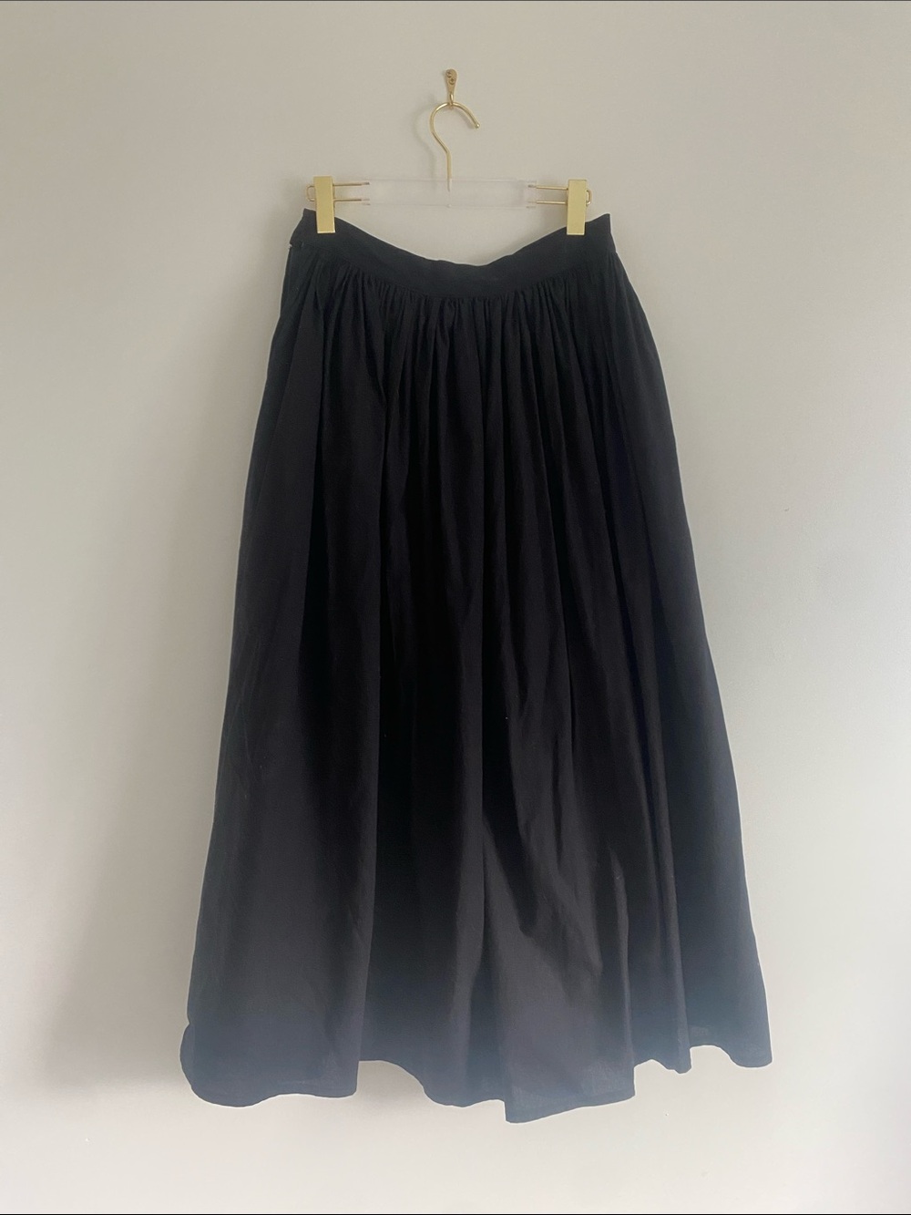 Vetch & Clover Bespoke Black Cotton Gathered Maxi Skirt | Custom - Picture 2 of 7